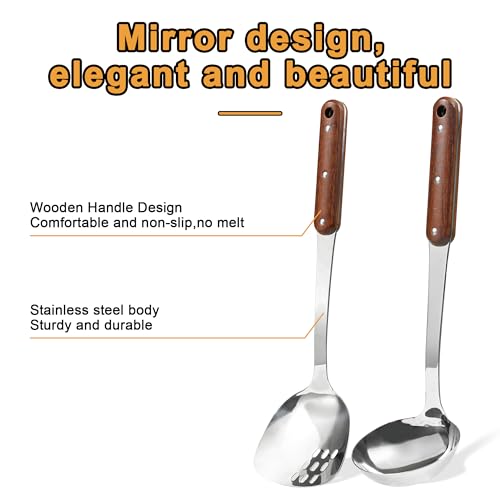Stainless Steel Wok Spatula and Ladle Tool (2 Count)