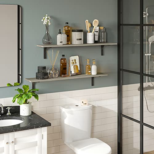 Long Wall Shelves (Grey Wash / 39.4 Inch)
