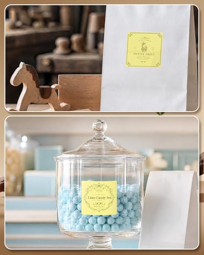 Yellow 3" x 3" Square Thermal Label Stickers