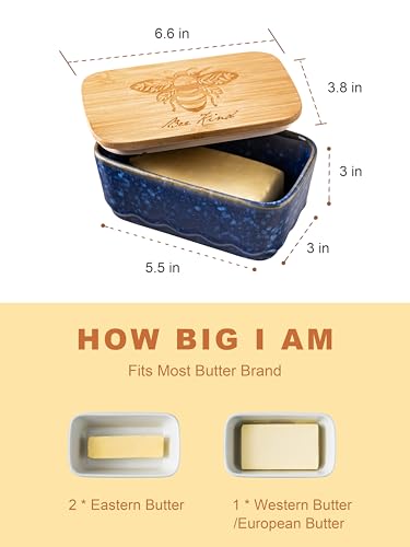 Ceramic Butter Dish with Lid for Countertop
