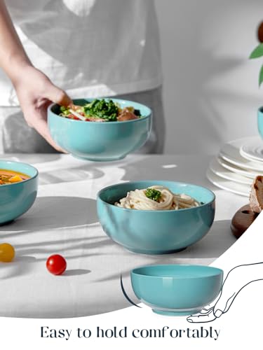 22 OZ Ceramic Soup Bowls & Cereal Bowls (22 OZ / Turquoise)