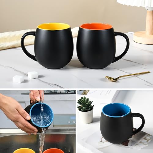 20oz ceramic Coffee Mug Sets Matte Black Porcelain Mug Multiple colors Cups for Coffee (20oz)