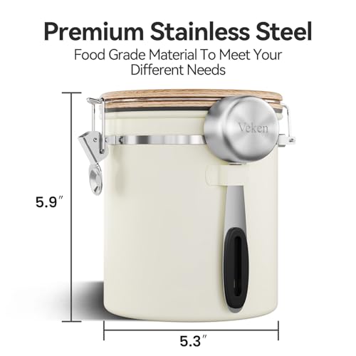 Coffee Canister with Window (Cream / 16 oz)