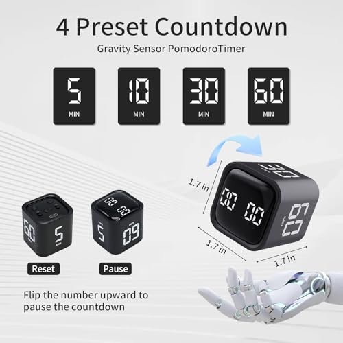 Productivity Timer Flip Gravity Sensor Cube Timer Countdown & Countup