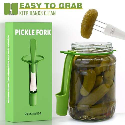 2 Pack Pickle Fork Pickle Grabber Tool (Green)