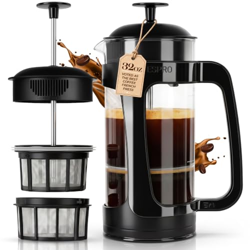 P3 French Press Coffee Maker (Black / 32 oz)
