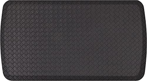 Elite Premier Gel & Foam Cushioned Anti (36"L x 20"W x 0.8"Th / Basketweave Black)