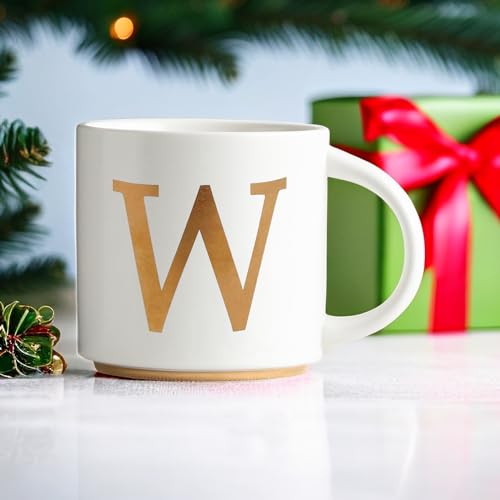 Monogram Ceramic Mugs (gold-W)