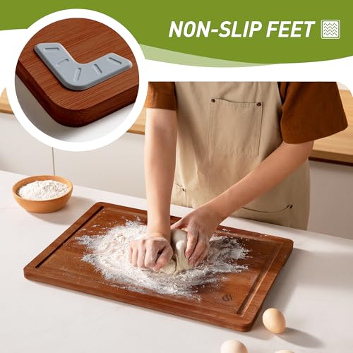 Bamboo Cutting Board Set Non Slip Feet Over Sink Gifts Best Mama Mommy Bonus Busy Mom Ever Christmas Xmas Birthday Law Step Stepmom Stepmother Who Have Everything Good Unique Useful Present (2-Piece / Brown)