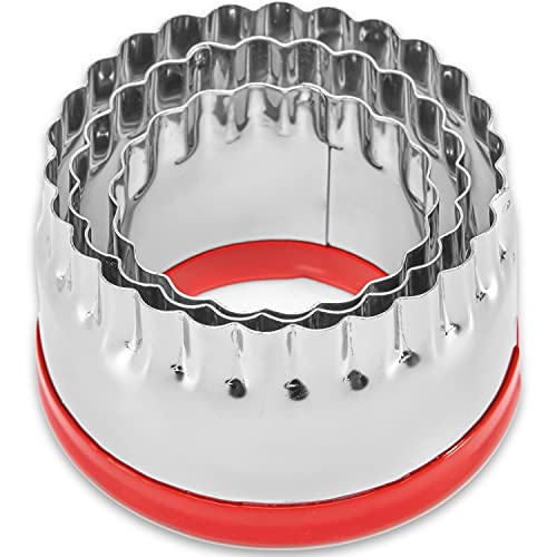 3Pcs Fluted Round Cookie Cutters