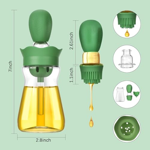 Oil Dispenser with Brush (Green-2pcs)
