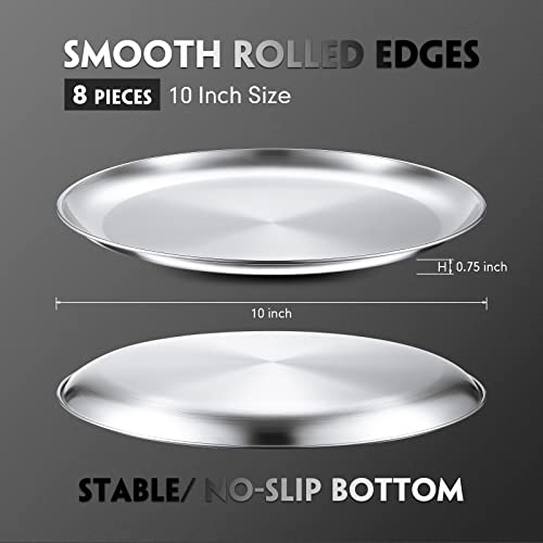 8 Pieces Silver Pizza Pans 10 Inch Bakeware (8 Count)