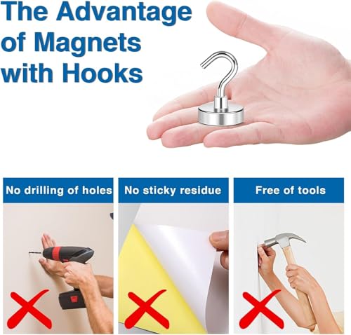 Magnetic Hooks for Cruise Cabins (Silver / 0.63in)