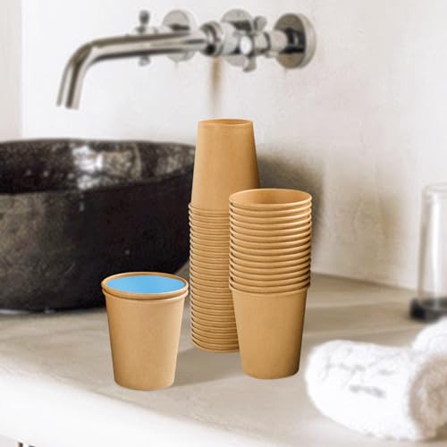100 Pack 5 oz Smal Paper Cups Disposable Kraft Bathroom Cups (Brown / 5OZ-100PACK)