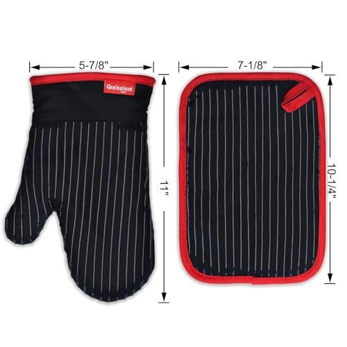 Oven Mitts and Pot Holders Set (Oven Mitts and Pot Holders Set Black)