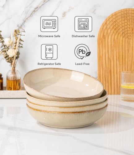 8.5’’ Ceramic Pasta Bowls Set of 4 (Set of 4 / Otameal)