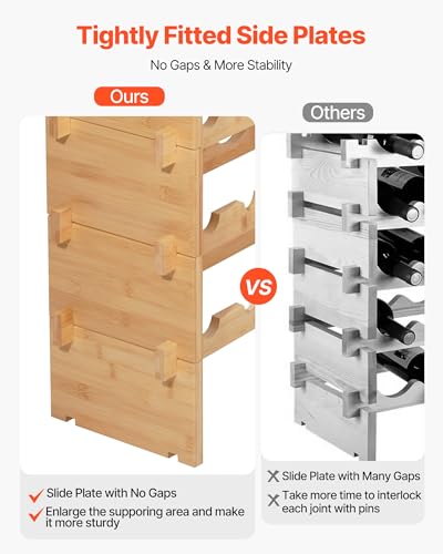 72 Bottle Stackable Modular Wine Rack (Natural Wood Color / Pinot noir model 72 bottle)