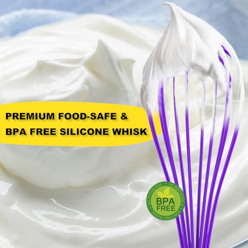 Silicone Whisk 10" Kitchen Whisk (Purple / 1-Pack)