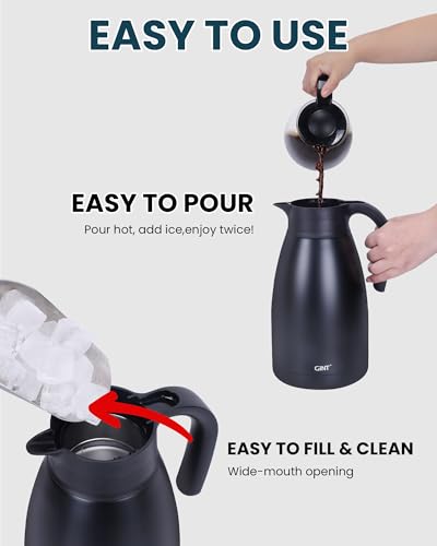 2.2L 74Oz Thermal Coffee Carafe (Black / 74.4 Ounces)