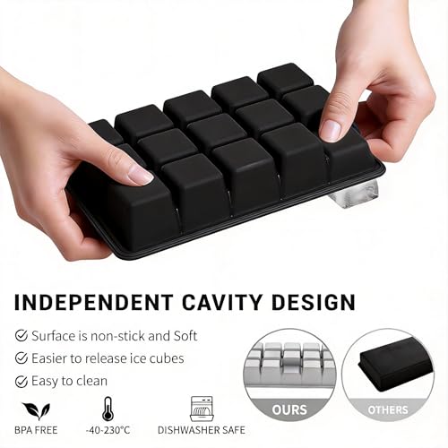 Silicone Ice Cube Tray 2 Pack (Ice Cube Tray 2 Pack / Black+Black)