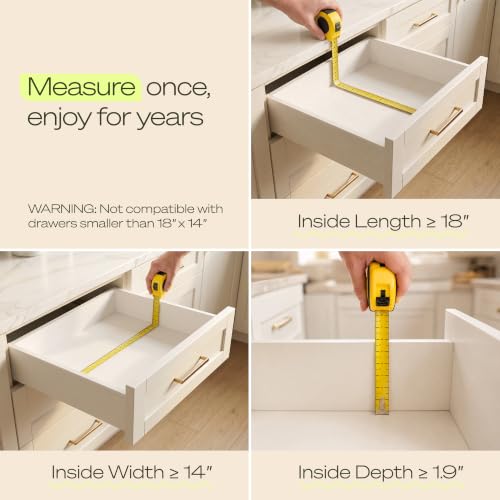 Drawer Organizer with Knife Block for Kitchen Organization (Natural / 6 Slot)
