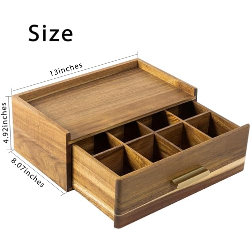 Acacia Wood Tea Bag Organizer