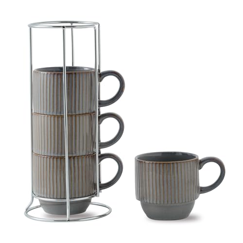 Porcelain Coffee Mugs (Brown / 12 Ounces)
