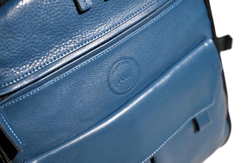 Genuine Leather Picnic Backpack for 4 (Blue)