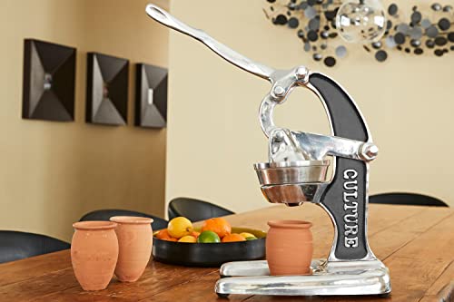 Artisan Cast Aluminum Professional Grade Manual Hand Press Juicer for Orange (Black)