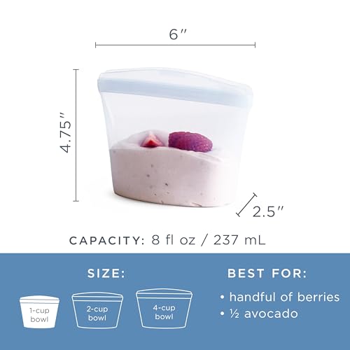 Premium Reusable Silicone Food Storage Bowl (Clear / 1-Cup)