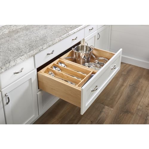 Trim-to-Custom-Fit Silverware Drawer Insert Divider Organizer (24" W / Shallow)