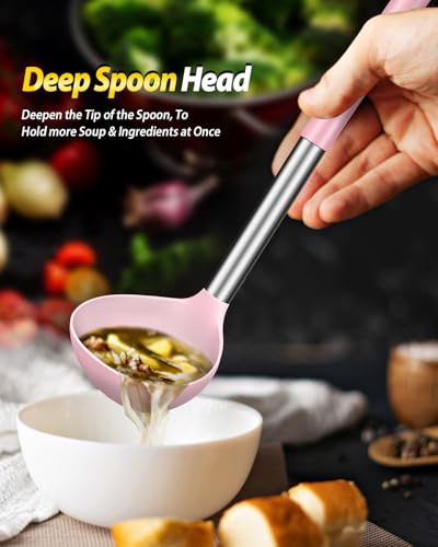 Silicone Soup Ladle and Pasta Spoon Set (2 Count)
