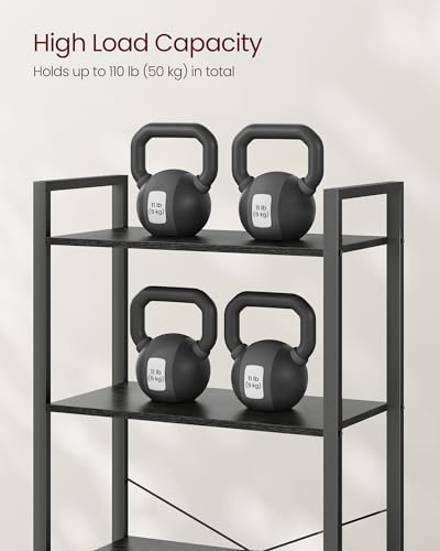 5 Tier Bookshelf (Ebony Black + Ink Black / 5 Tiers (11.8"D x 26"W) / Without Back Panels)