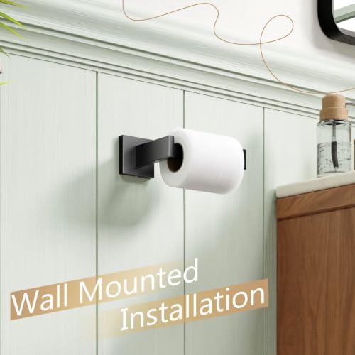 Black Toilet Paper Holders Bathroom Toilet Paper Roll Holder SUS304 Stainless Steel Contemporary Wall Mounted