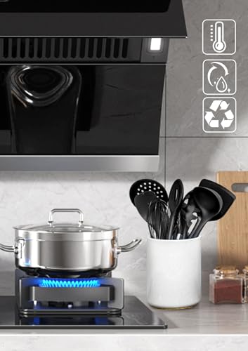 Ceramic Kitchen Utensil Holder for Countertop Organizer 6.4" Sand (Sand)