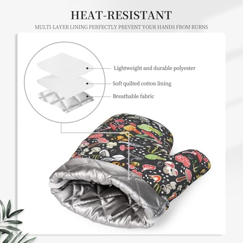 Fresh Mushroom Oven Mitts and Pot Holders Sets of 4 (One Size / Fresh Mushroom)