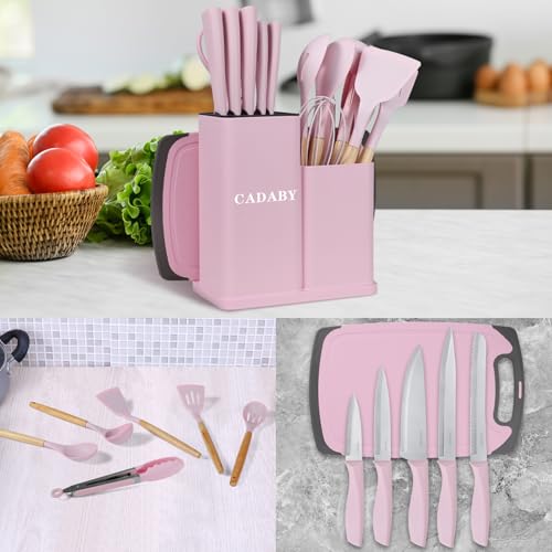 19 PCS Pink Kitchen Cooking Utensils Set Kitchen Tools Set (Pink)