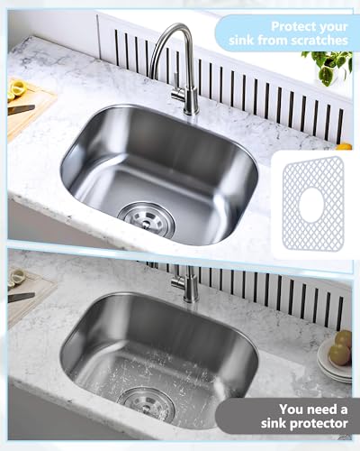 2 Pack Silicone Sink Mat Protector for Kitchen Sink