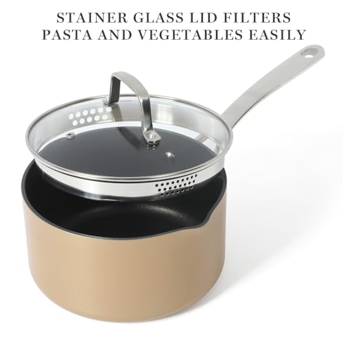 12 Piece Heavy Gauge Aluminum Hard Anodized Premium Nonstick Cookware Set (Copper / 12-Piece Set)