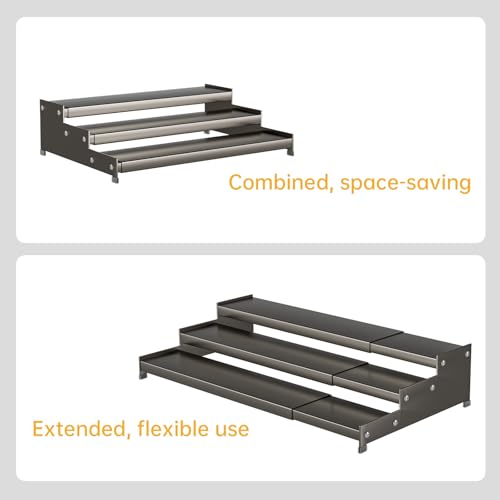 Expandable Carbon Steel Spice Rack Organizer for Pantry (2 Count)