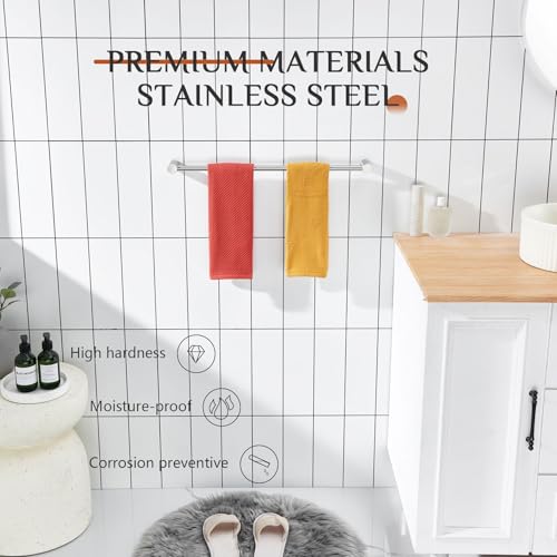 Bath Towel Bar for Bathroom 20 Inches Brushed Nickel Towel Rack for Lavatory Wall Mounted Bathroom Accessories Stainless Steel (Brushed Nickel / 20-Inch)