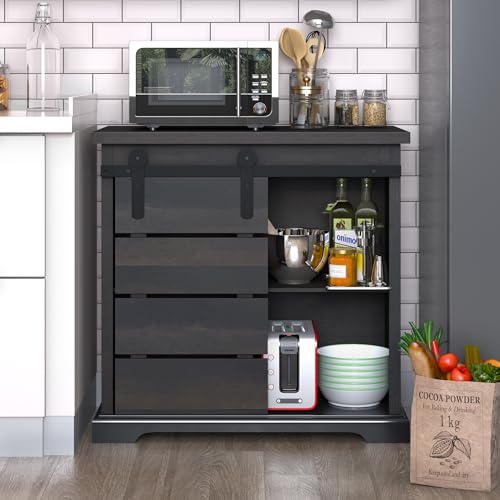 Sideboard Coffee Bar Cabinet (Brown)