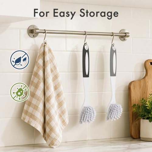 Dish Brush 2 Pack Dish Scrubber with Handle (2 Count)