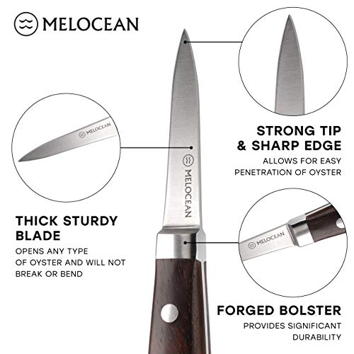 Professional Oyster Shucking Knife and Gloves Set in Gift Box (Size M)