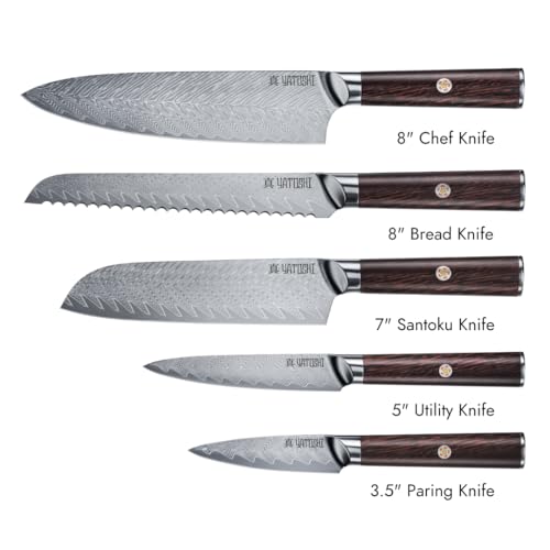 Magnetic Kitchen Knife Block Set 6 Pcs (Espresso / 6-Piece)