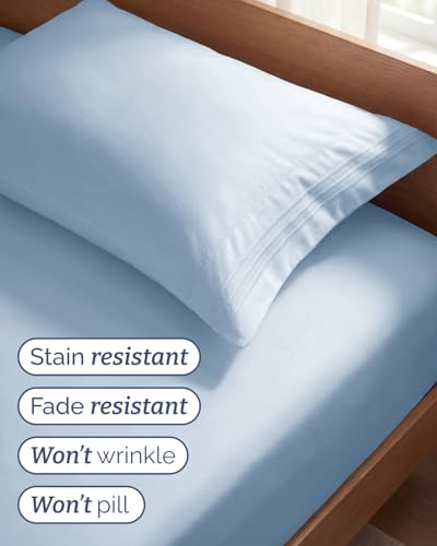 Twin Size 3 Piece Sheet Set (24 - Sky Blue / Twin)