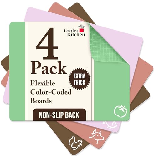 Flexible Plastic Cutting Board Mats for Kitchen (Pastel)