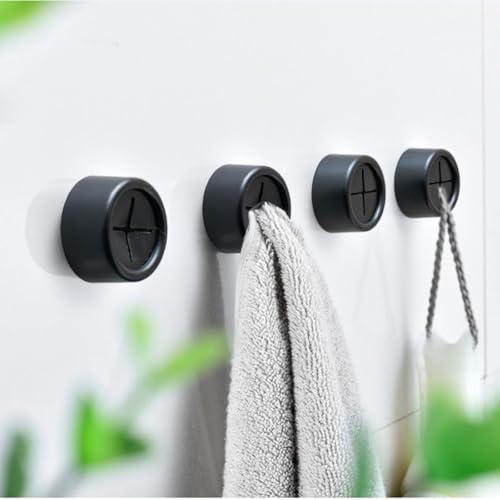 Adhesive Kitchen Dish Towel Hooks (Adhesive Kitchen Towel Hook, Black)