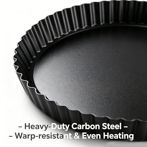 10 Inch Nonstick Tart Pan with Removable Bottom (10 inch x 1.2 inch - 1 pack)