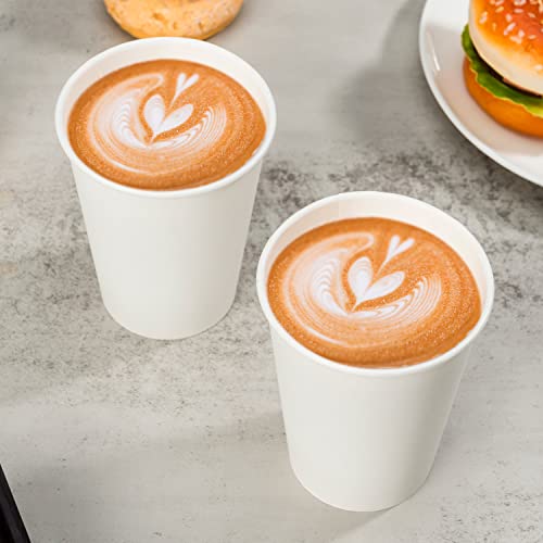 300 Pack 12 oz Disposable Paper Coffee Cups (White / 12 oz)